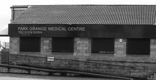 Black and white picture of the Park Grange Medical Centre
